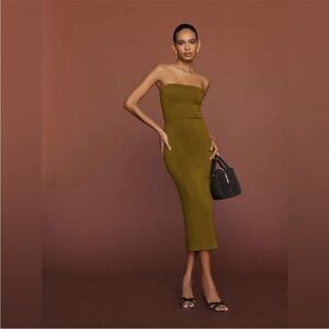 REFORMATION “Amber” Dress in Kalamata Olive | Size S | NWOT